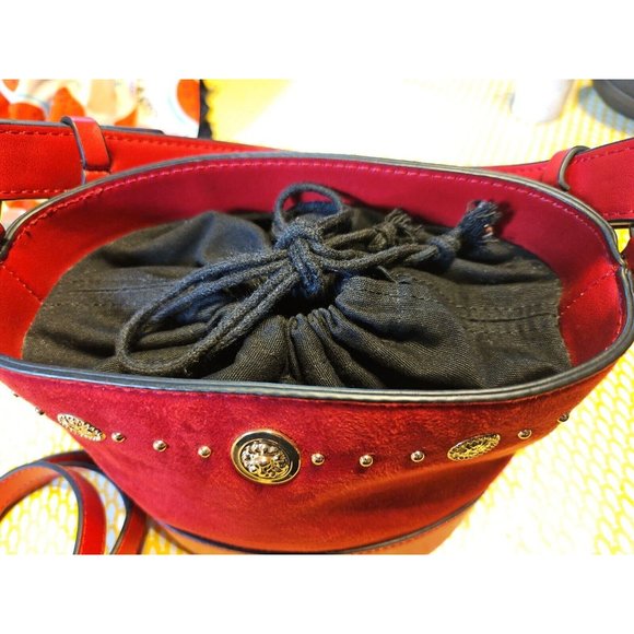 BNWOT Topshop Red Drawstring Bucket Bag, w.Handle + Strap, Immaculate Condition - Picture 14 of 16